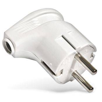 Вилка угловая с/з 16А А105 белая UNIVersal *10/30/300