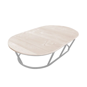 Стол террасный "Мамасан" серый без ротанга, овальный 146*85 см *1