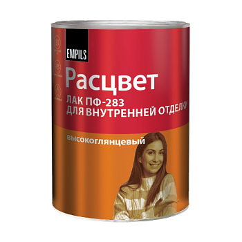 Лак ПФ-283 для внутренних работ по дереву и металлу глянцевый 0,7 кг Расцвет *1/14/490