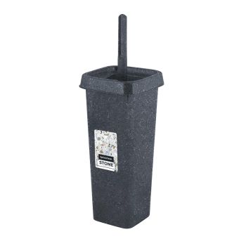 Ерш унитазный с подставкой-емкостью, с крышкой "Stone" Темный камень SC340911026 ("Plast Team") *1/8