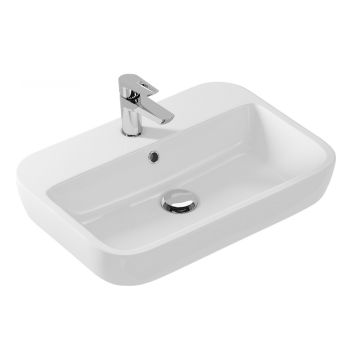 Раковина CASPIA 60 SQUARE прям. накладная, с 1 отв, белый S-UM-CAS60/1-S-w Cersanit *1/18