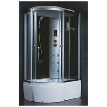 Кабина душевая 120*85*218 Z18L поддон высокий стекло прозрачное электрика ст.зеркальная VERNER 4уп