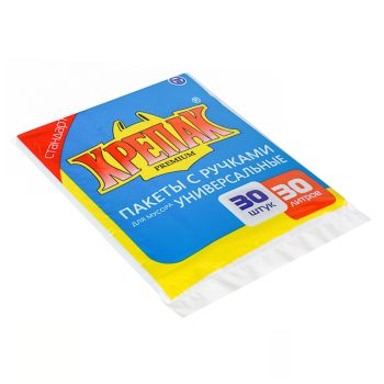 Мешки для мусора с Ручками  30л*30шт толщ.11мкм "КРЕПАК"  *50