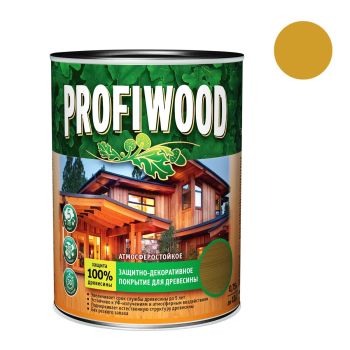 Защитно-декоративное покрытие для древесины алкидное калужница 0,7 кг PROFIWOOD *1/14/490