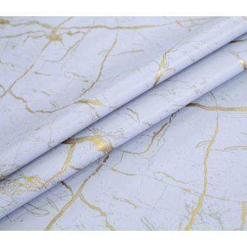 Клеёнка на тканевой основе "кожа" "Модерн" "Св.серая с золотом" шир.1,37м GW-21291 "Great Way" *20