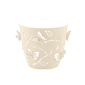 Кашпо пластм. "Butterflies" 0,7л d верха 115мм h105мм Молочный туман PT401110048 ("Plast Team")*1/20