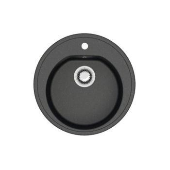Мойка из искусственного камня круглая черная матовая AGATA 3/Q4 (505 х191мм) *1