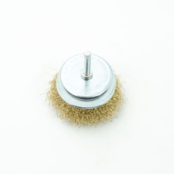 Щетка-крацовка "чаша" латунирован.круч.провол. 75мм 0,3мм для дрели арт.36700075 Bohrer *1/120