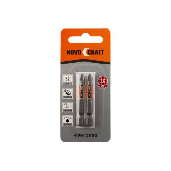 Бита крестовая PH2х 50мм (2шт) магнитная S2 хвостовик1/4"Е NovoCRAFT *1/25