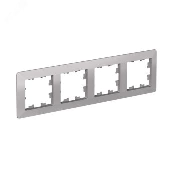 Рамка "ATLAS DESIGN AIR" 4-м алюминий/дымчатый черный SE ATN220304 *1/15