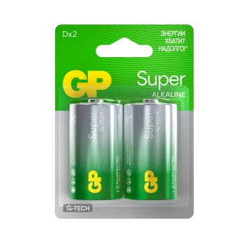 Элемент питания D (LR20) GP Super Alkaline (блистер 2шт) 13A-2CR2 *1/10/80