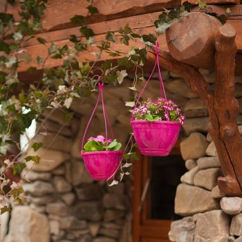 Кашпо пластм. подвесное "ЛИЛИЯ" 2,5л d верха 210мм h130мм Лиловый ПВЛ 2,5 ЛИЛ ("Santino") *1/40