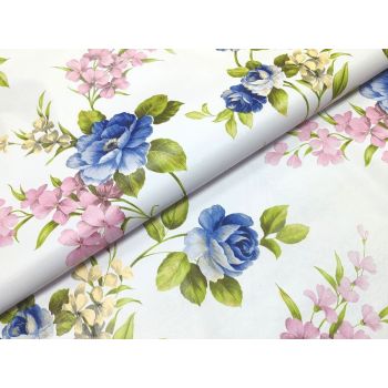 Клеенка на нетканой основе "Верона" "Цветы роз/гол " шир.1,37м GW-21788 "Great Way" *30