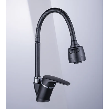 Смеситель для кухни Potato P58277-19 с гибким изливом (черный) *1/10