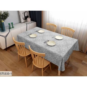 Клеенка на тканевой основе "Print" "Белые узоры" серый фон шир.1,37м GW-21402 "Great Way" *20