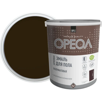 Эмаль акриловая для пола венге полуматовая 2.3 кг Ореол *1/4/216