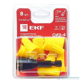 Зажим изолирующий СИЗ-4 1,75 -10,5мм2 желтые блистер 8шт EKF plc-cc-6-b *1