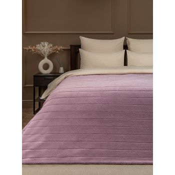 Плед 200*220см искусственный мех Кролик Полосы сиреневый TCH KS LI-BE3 049/2022 Absolute *1