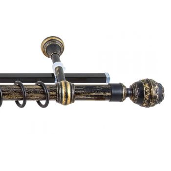 Карниз круглый d28мм Черненое золото/патина Валанс 2,4м + U-шина Легранд *5