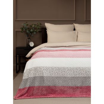 Плед 200*220см фланель жаккард розовый TF FNJPs PI 2022 Absolute *1