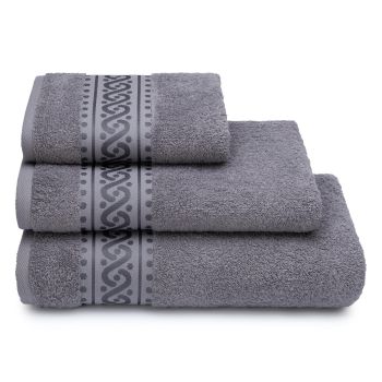 Полотенце махровое 70*130см Pirouette цв. 17-3911 серый 420гр/м2 ПТ-3501-5578 *2/8