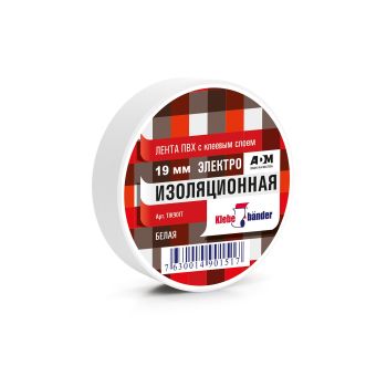 Изолента ПВХ 19мм х 20м БЕЛАЯ Klebebander 901  *8/200