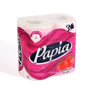 Бумага туалетная 3сл PAPIA в ассортименте (4рул) 5064992/5064993/5064989 *14