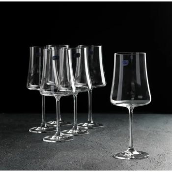 Набор бокалов стекло "BOHEMIA" "Экстра" 560мл 6шт д/вина 40862/560 "KRYSTALEX" *1/8