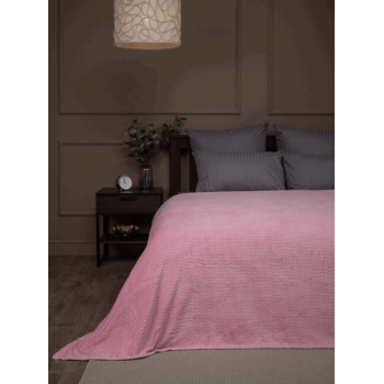 Плед 150*200см фланель жаккард r-ромбики розовый 14-1909 TF FNJ PI2 1520 Absolute *1
