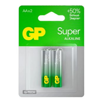 Элемент питания AA (LR06) GP Super Alkaline (блистер 2шт) 15AA21-2CRSBC2 *1/10/80