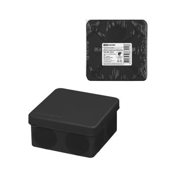 Коробка распаячная 8 вх. ОП 80х80х40мм 2-х комп.черная IP66 TDM SQ1401-2912 инд. штр-код *10/120