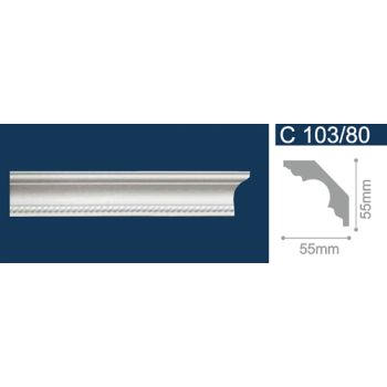 Плинтус потолочный С 103/80  2м 55*55 (СОЛИД) 41 *50 (ДХ10аналог)