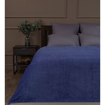 Плед 150*200см фланель жаккард кубики синий 17-3923 FF FNJq BL1 Absolute *1