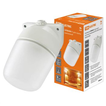 Светильник НПБ400-1  IP54 60Вт бел., настен., наклонный, для сауны бани TDM SQ0303-0049 *1/16