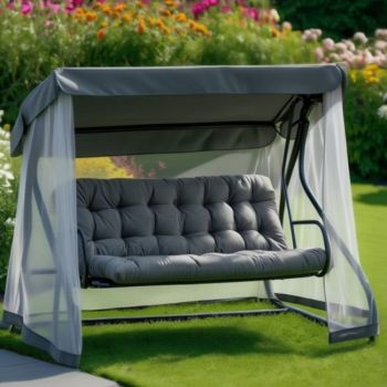 Качели садовые "Лючия" 2050х1515х1650, труба d=38×1.5 мм (300кг) + москит. сетка (Беларусь) *1/5