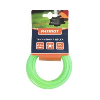 Леска 2,4мм звезда  12м зеленая 240-12-3 PATRIOT *1/180