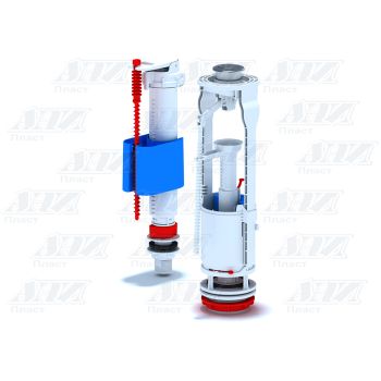 Арматура бачка (КОМПЛЕКТ) двойная кнопка/хром, нижняя, АНИ WС9510С  *1/20