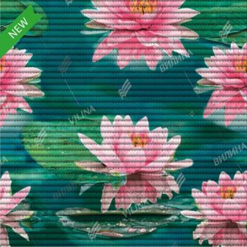 Коврик для ванной ПВХ шир. 65см х15м "V-line" Фотопечать FV37 "Лотосы" *15