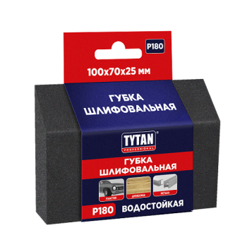 Губка шлифовальная Р180 25х70х100мм угловая арт.40449TYTAN *1/200