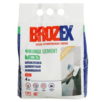 Шпаклевка цементная WR 75 Финиш Цемент(ШС-33)  4 кг BROZEX *5/150
