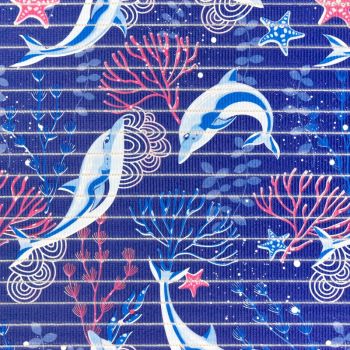 Коврик для ванной ПВХ шир. 50см х15м "V-line" Виктория 7276-K-01TW-С-305 Дельфины *15