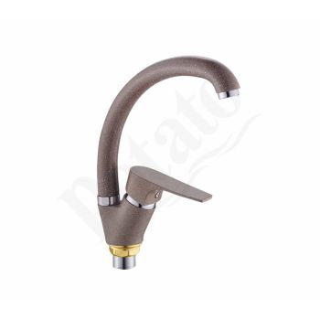 Смеситель для кухни Potato P59222-15 высокий излив (кофейный) *1/10