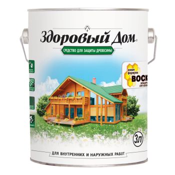 Защитно-декоративное покрытие для древесины Сосна 3 л Здоровый дом (аналог КС712)  *1/4/140