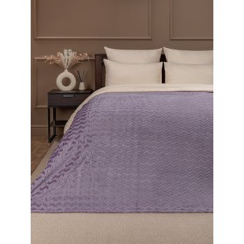 Плед 150*200см фланель жаккард зигзаг сиреневый TF FNZ DKLI3 050/2022 NC Absolute *1