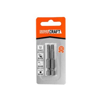 Бита шестигранная HEX 4*50 (2 шт) магнитная S2 хвостовик1/4"Е (В46-21-050040G) NovoCRAFT *1/25