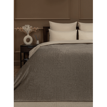 Плед 200*220см фланель жаккард  r-ромбики серо-коричневый TF FNJ BR2 011/2022 Absolute *1 акция