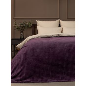 Плед 150*200см фланель жаккард кубики темно-сиреневый FF FNJq PU3 051/1520 NC Absolute *1