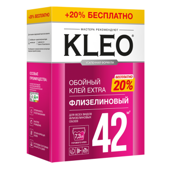 Клей для обоев флизелиновый 290г EXTRA 35 +20%   KLEO  42м2  *1/20/1200