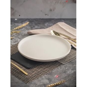 Тарелка фарфор. Domenik "Rock White" мелкая d26см DM8010 *6/24
