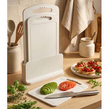 Доски разделочные пластм. Набор 3шт на Подставке:32х20см;28х18см;24х15см С523 ("Мартика") *1/7